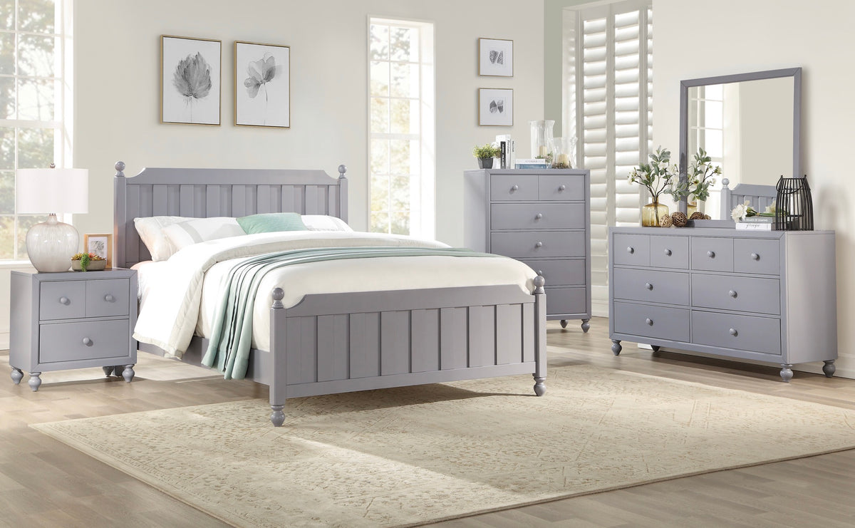 Model 1803 Full Size Bedroom Set in White and Grey