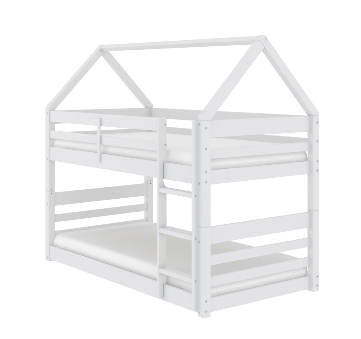 Model B2004TTLGY white twin-over-twin bunk bed, also available in white