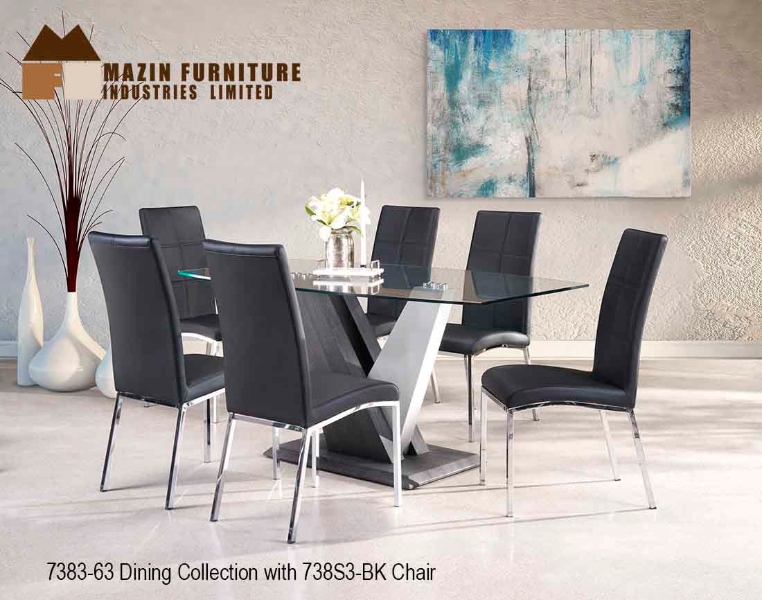 Show Deal  CLR Dining Set Model  7383/738s3  Grey/White/Black Chsirs 5pc/7pc Deal