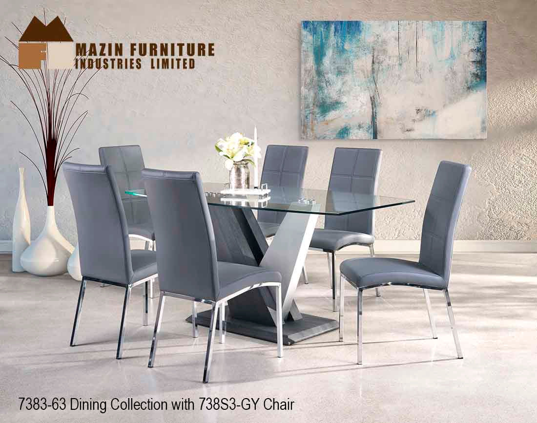 Show Deal  CLR Dining Set Model  7383/738s3  Grey/White/Black Chsirs 5pc/7pc Deal