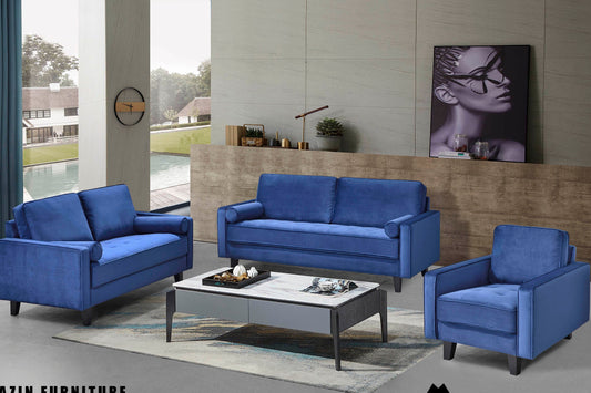 Model 99003BLU Fabric Sofa/Love Seat/Chair  Toronto stocks