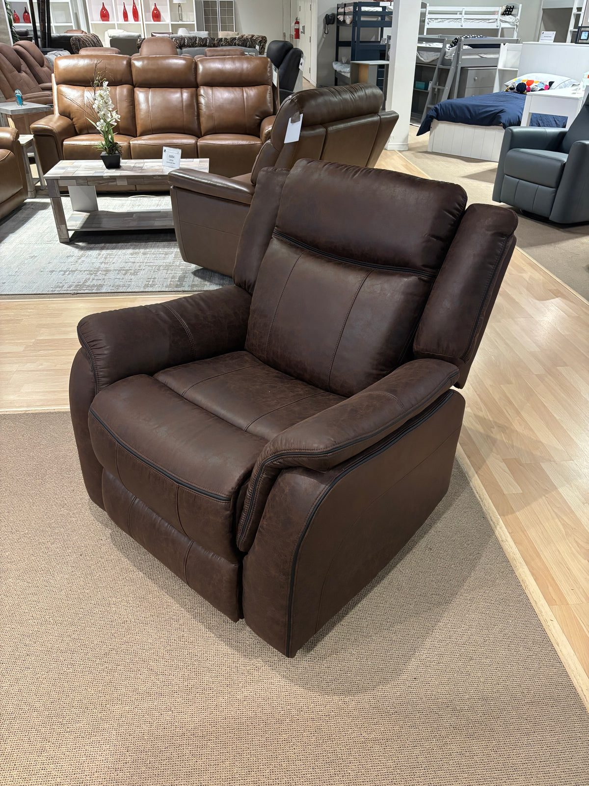 Model 99902BRW brown recliner chair with padded arms and headrest