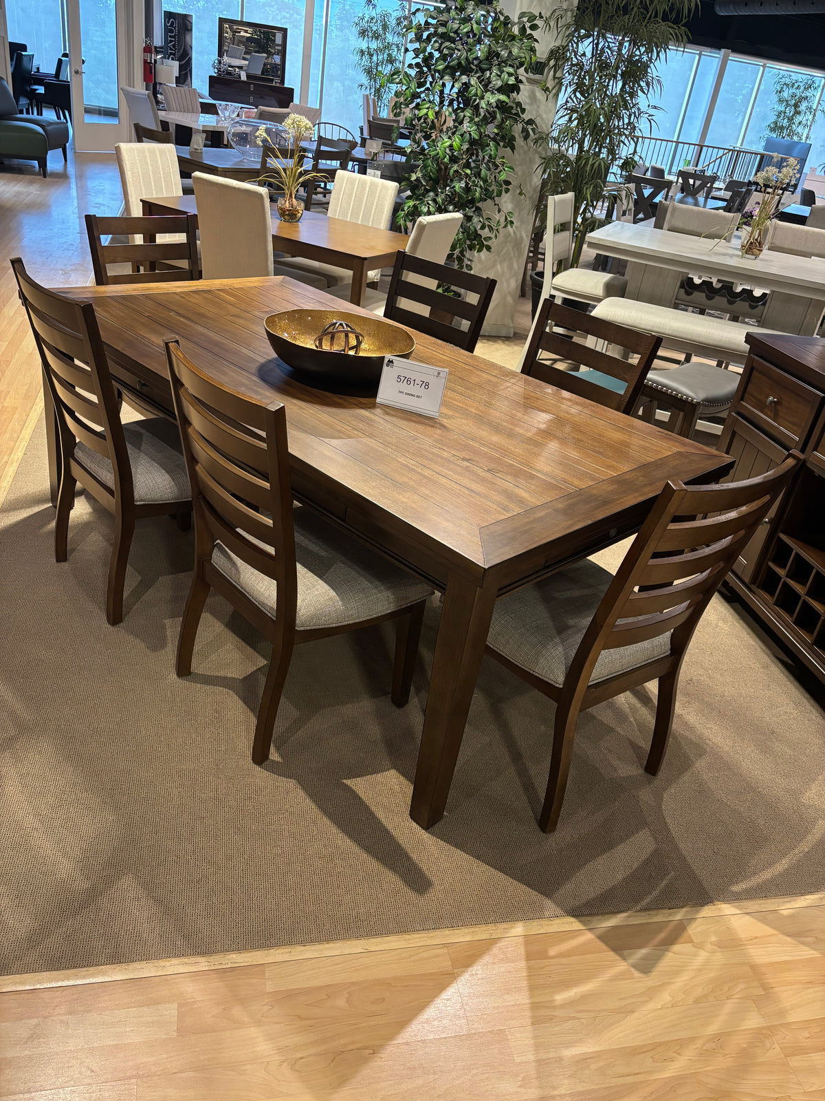 Model 5761 dining server in a warm dark wood finish