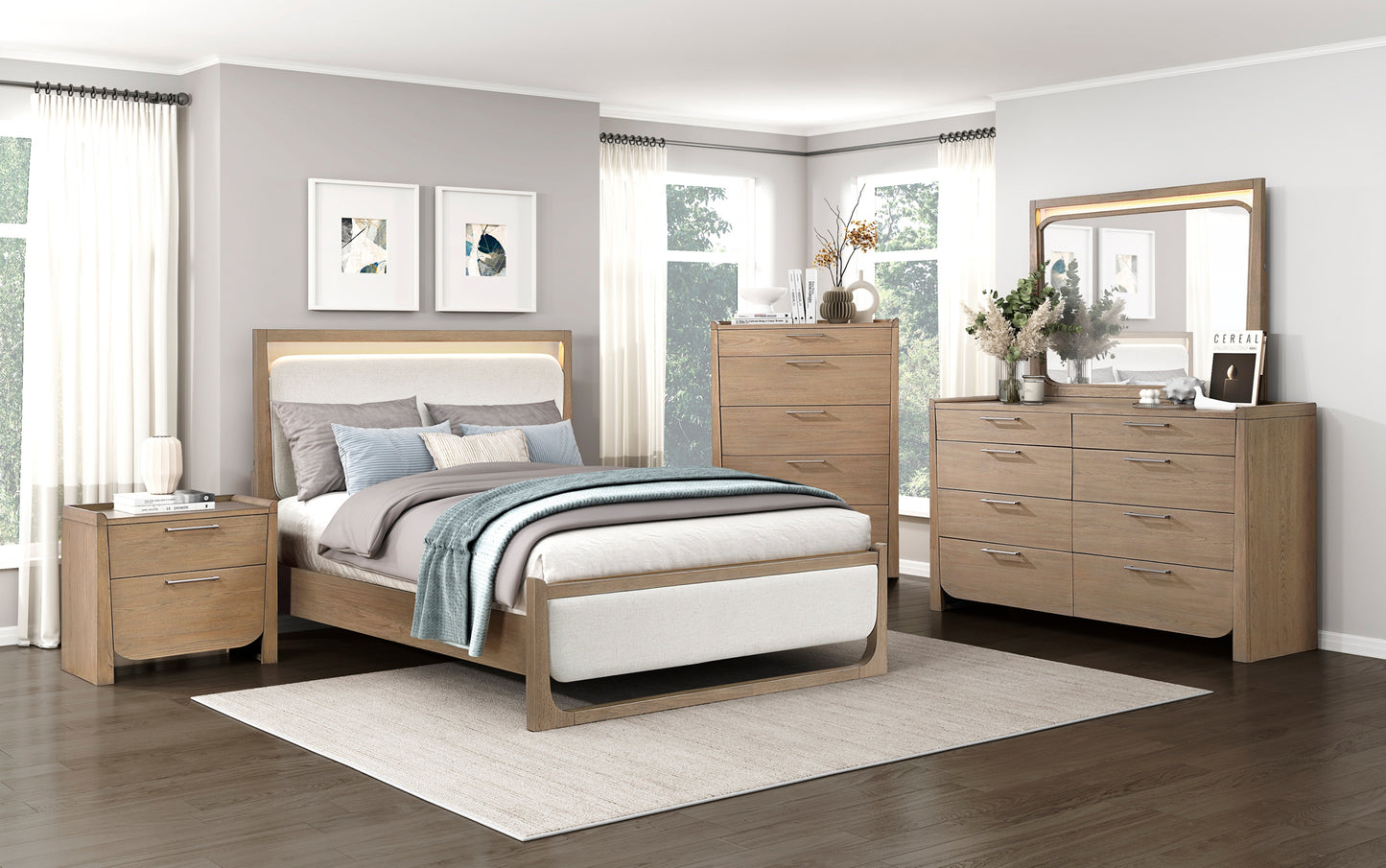 Queen/King Contemporary Bedroom Set 2385 Toronto Stocks