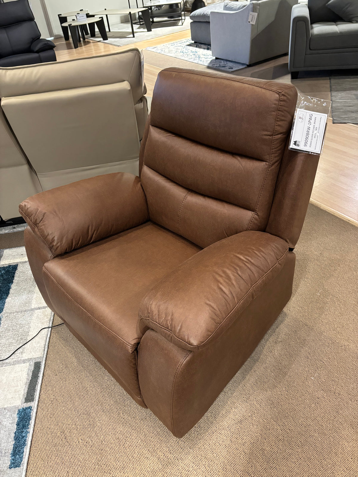 Model 99090 brown fabric power recliner chair