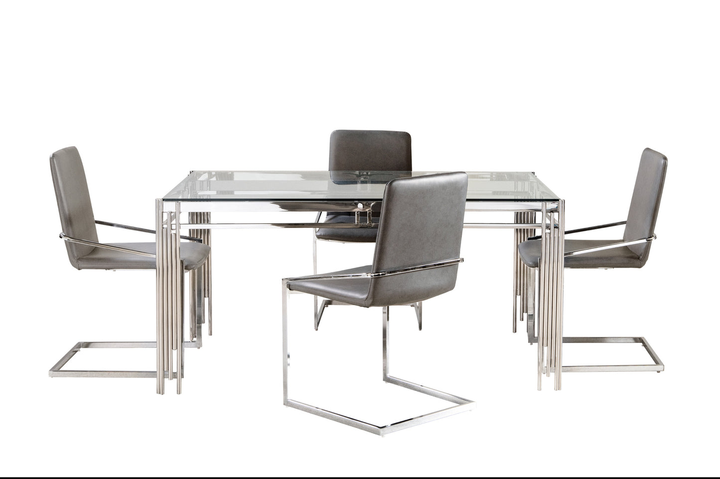 Glass top dining set MZ3645/3656S-GY 5pc Set Toronto Stocks