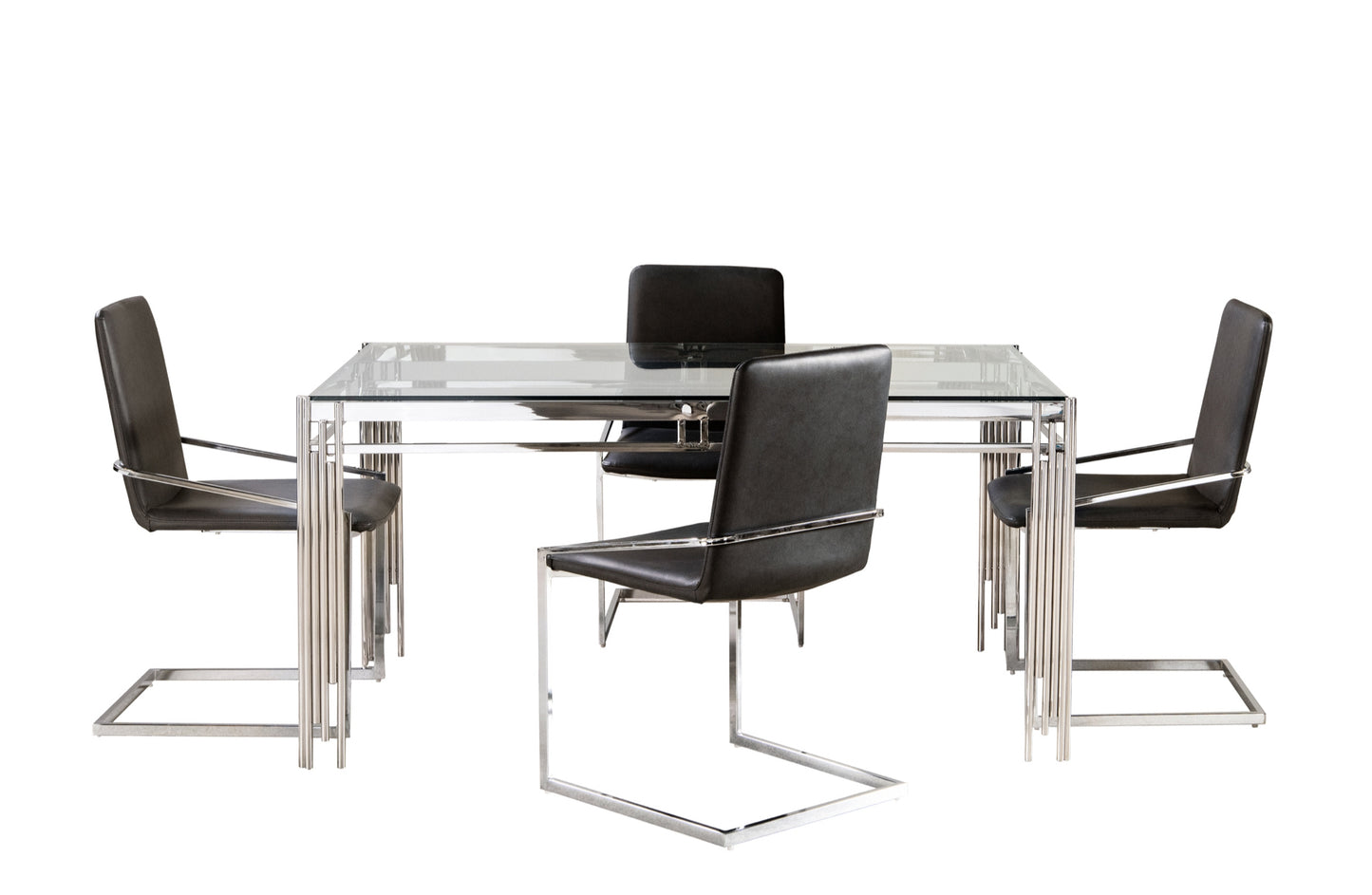 Glass top dining set MZ3645/3656S-DGY 5pc Set Toronto Stocks