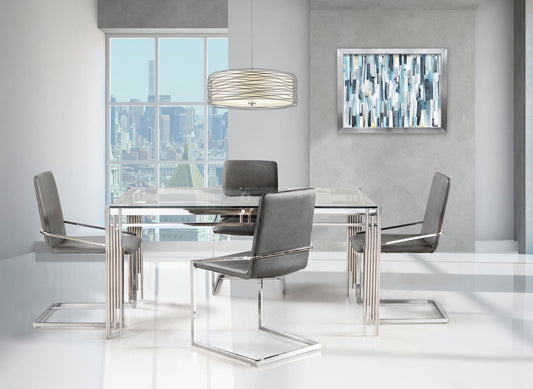 Glass top dining set MZ3645/3656S-GY 5pc Set Toronto Stocks