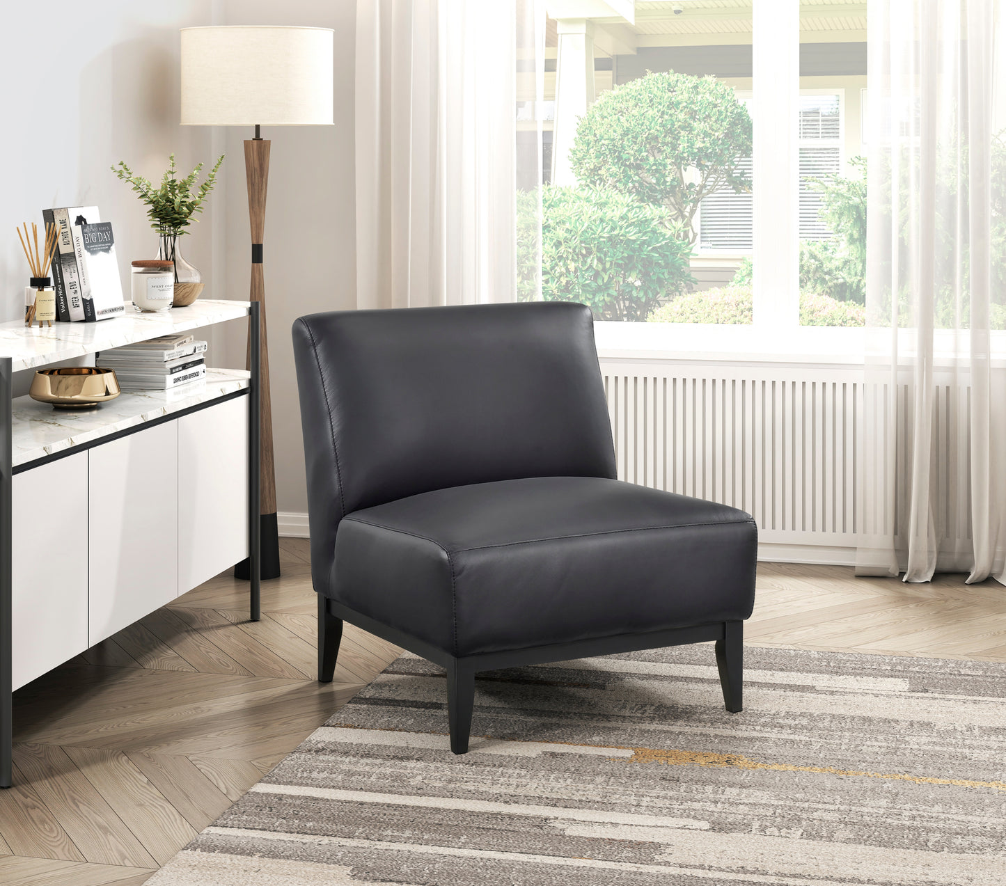 Leather Accent Chair 1129BLK Toronto Stocks