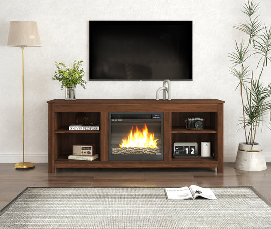 58-inch TV Stand with Fireplace, walnut Finish 45601-58BR Toronto Stocks