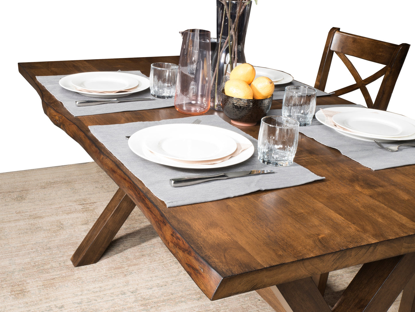 Live Edge Solid wood Dining Set Model 5000 Toronto Stocks