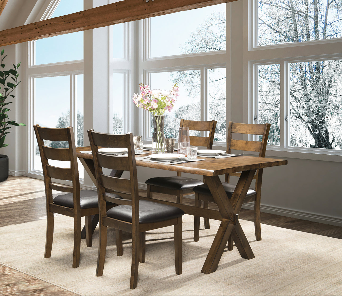 Live Edge Solid wood Dining Set Model 5020 Toronto Stocks