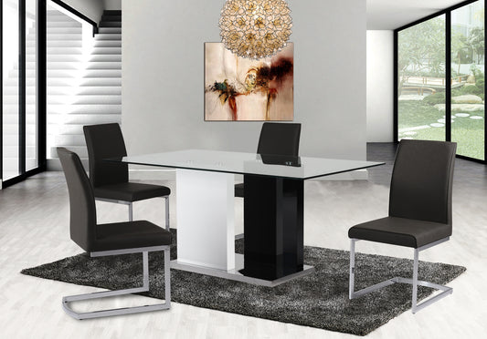 Glass top Dining Set Model 6848/6826S-BK Toronto Stocks