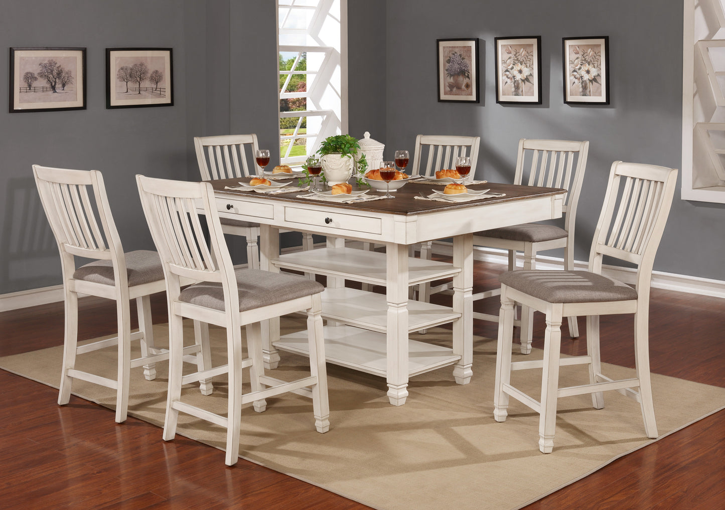 Counter Height Dining Set with Storage Model 7412W-36  Toronto Stocks