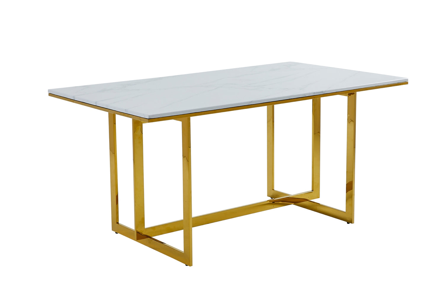 Marble Top Dining Set 7 pc  golden legs Model 7451  Two colors Chairs option Toronto Stocks