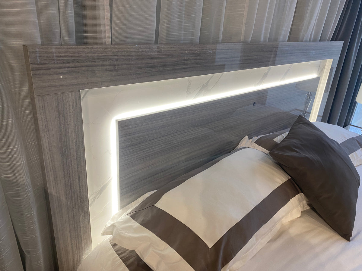 Model Carrara Italian bedroom set wardrobe and nightstand