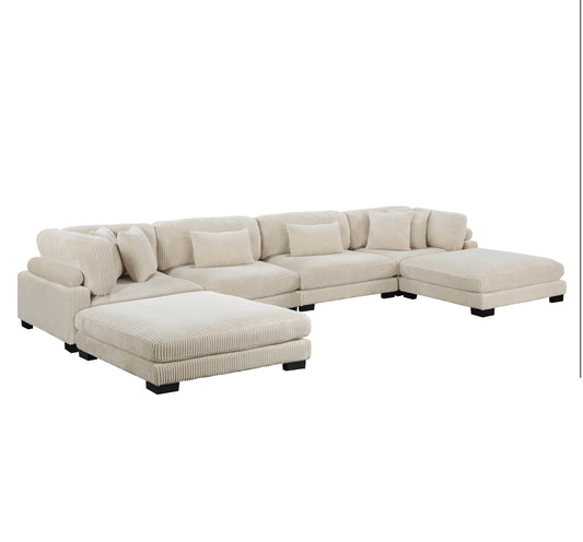 Modular Corduroy fabric Sectional Sofa Model 8555BE  2CR+2AC+2Ott Toronto Stocks