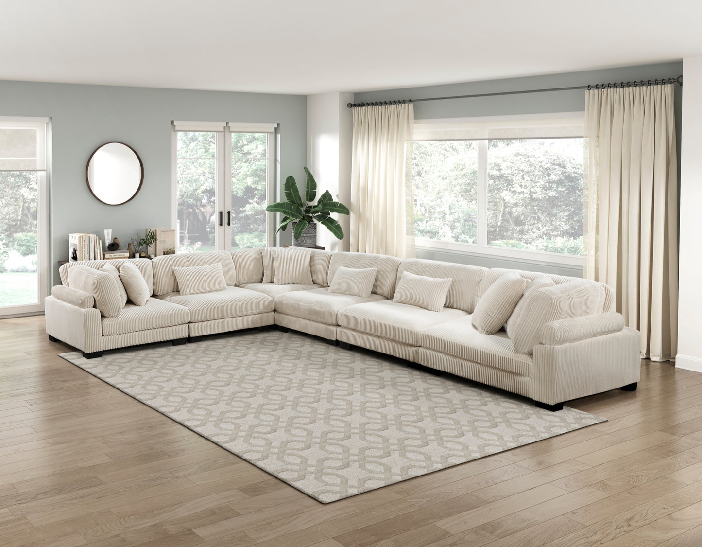 Modular Corduroy fabric Sectional Sofa Model 8555BE 3CR+3AC Toronto Stocks