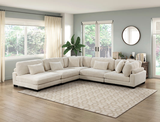Modular Corduroy fabric Sectional Sofa Model 8555BE  2CR+3AC Toronto Stocks