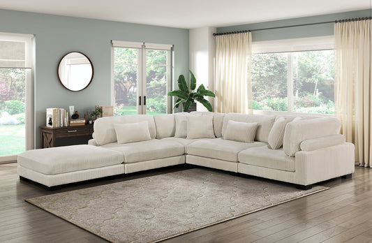 Modular Corduroy fabric Sectional Sofa Model 8555BE 2CR +2AC+ Ott Toronto Stocks