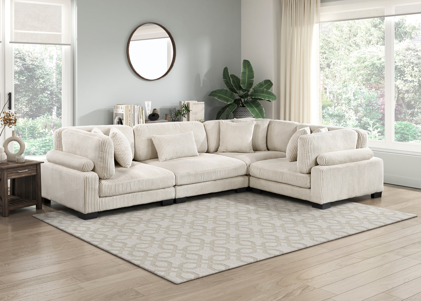 Modular Corduroy fabric Sectional Sofa Model 8555BE  2CR +2AC Toronto Stocks