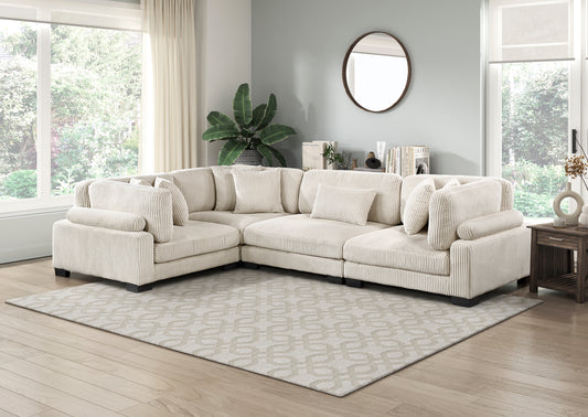 Modular Corduroy fabric Sectional Sofa Model 8555BE  2CR +2AC Toronto Stocks