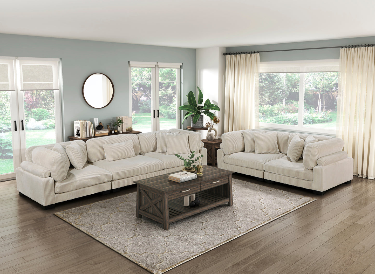 Modular Corduroy fabric Sofa/Love Seat Model 8555BE Toronto Stocks