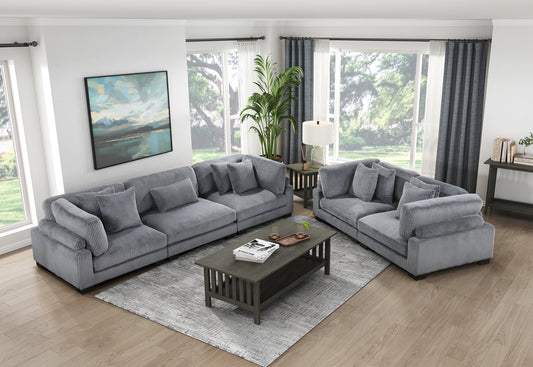 Modular Corduroy fabric Sofa/Love Seat Model 8555GY Toronto Stocks
