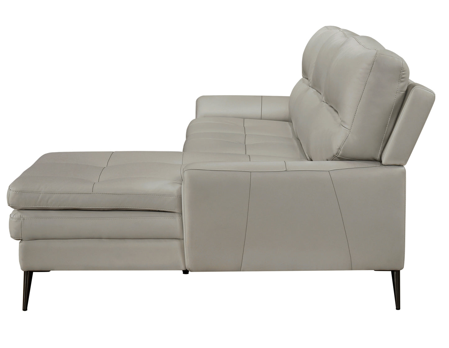Model 8577GRB Leather Modern Sectional Sofa with Right Side Chaise