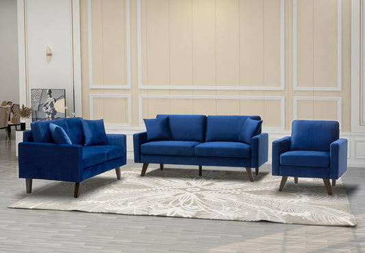 Velvet Fabric Sofa / Love Seat / Chair  Model 9044VBU  Toronto Stocks