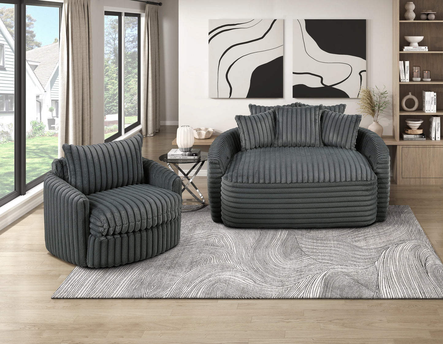 Model 9539BEG Oversized Chaise Lounge,Accent Chair, two colors Toronto stocks
