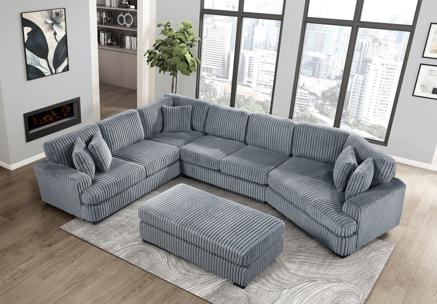 Model 9623GY  5 pc Modular Sectional Sofa sets Toronto stocks