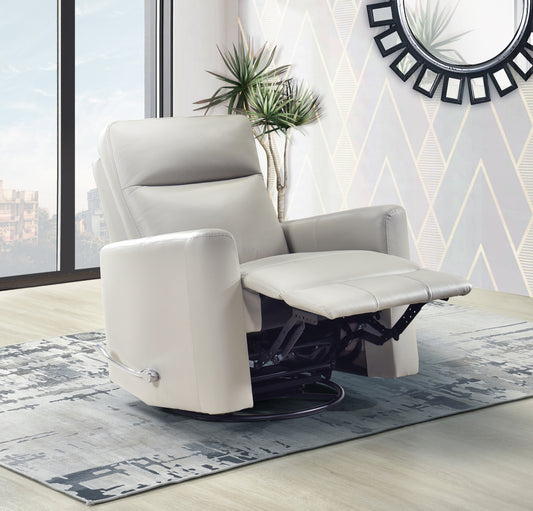 Model 9658SVE-1G Swivel Glider Recliner, Silver Leather   . Toronto Stocks