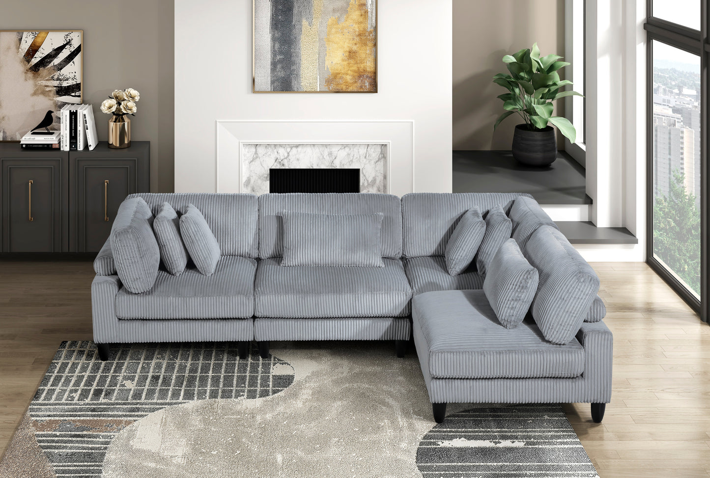 Model 9688GY*42CR2AC 4-Piece Modular Sectional Sofa  Toronto Stocks