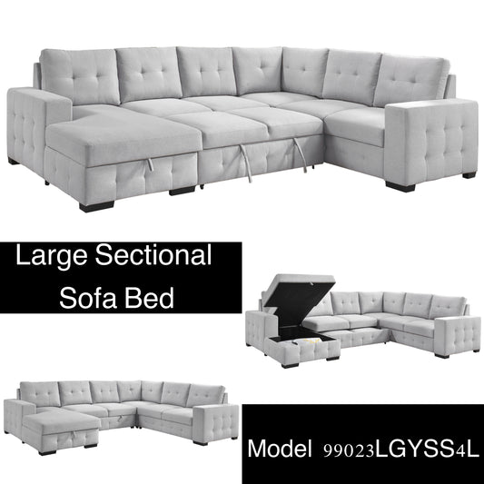 Model 99023LGYSS4L Sectional with Pullout Bed & Left Side Storage Chaise. Toronto Stocks