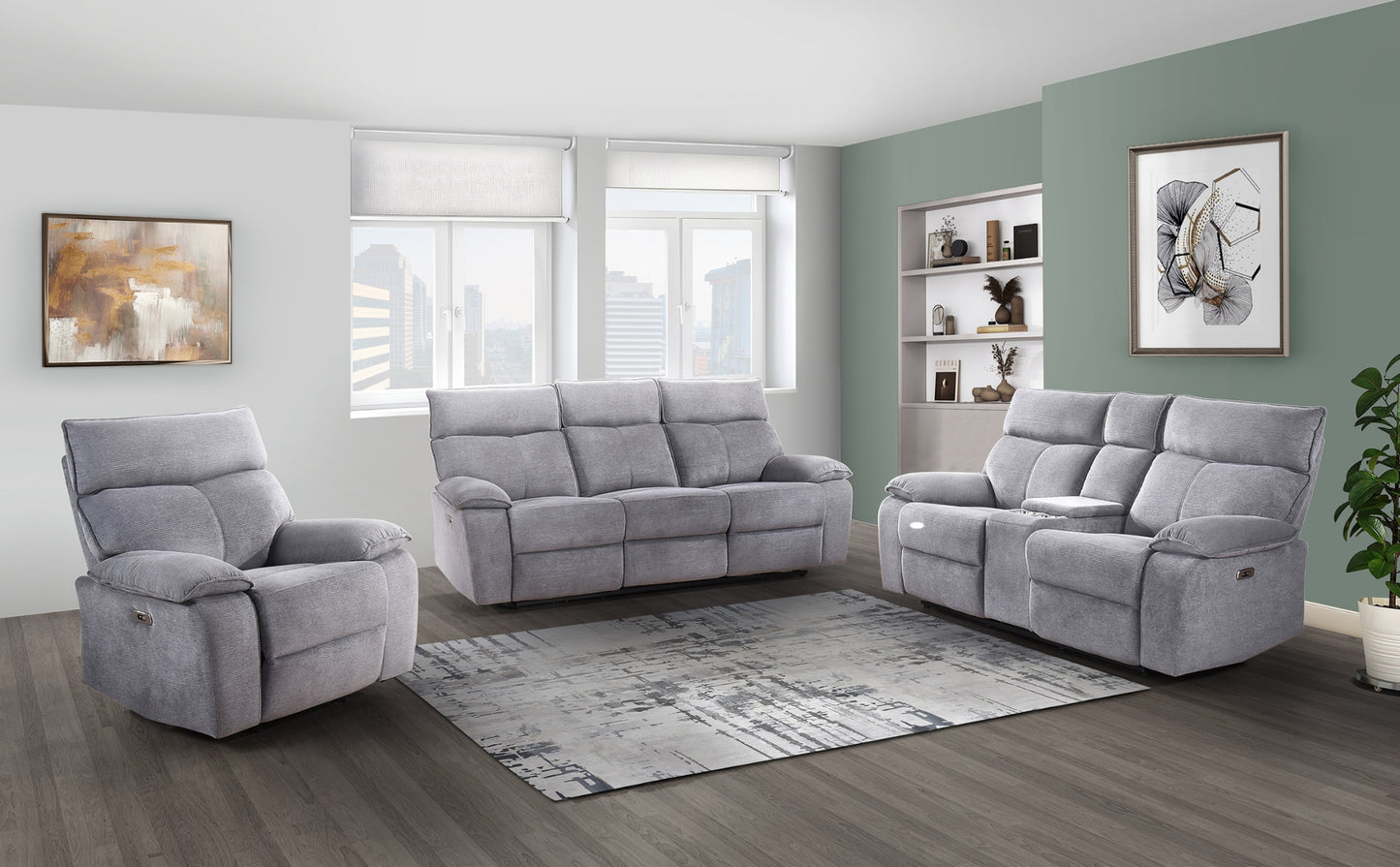Power Fabric Recliner Model 99077P-GRY  Toronto Stocks