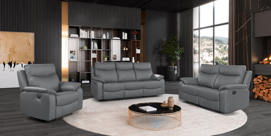 Full Leather Power Recliner Model 99201P-DGY Toronto Stocks Limited. Made in Portugal