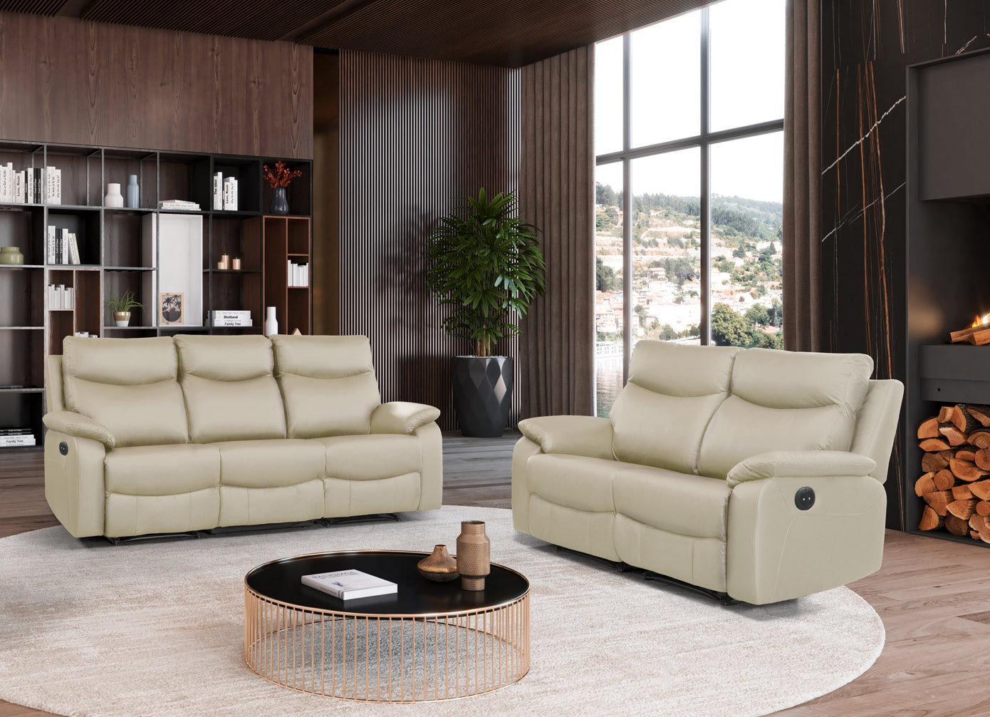 Full Leather Power Recliner Model 99201P-SBE Toronto Stocks Limited. Made in Portugal