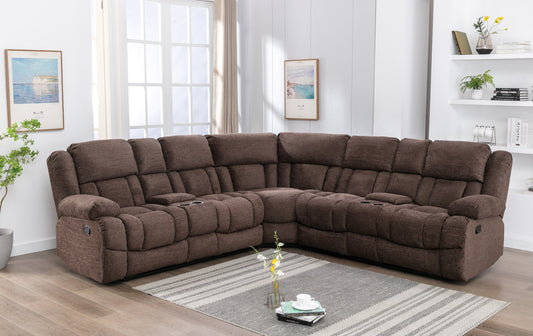 Model 99928BRWSS Reclining Sectional with Consoles Toronto Stocks