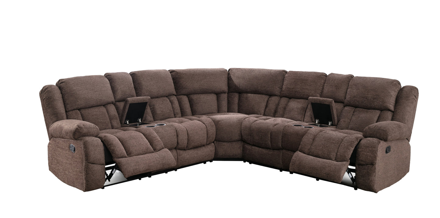 Model 99928BRWSS Reclining Sectional with Consoles Toronto Stocks