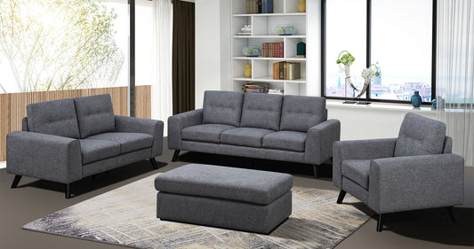 Model 99947GRY  Fabric Sofa/Love Seat/Chair /Ottoman two colors Toronto stocks