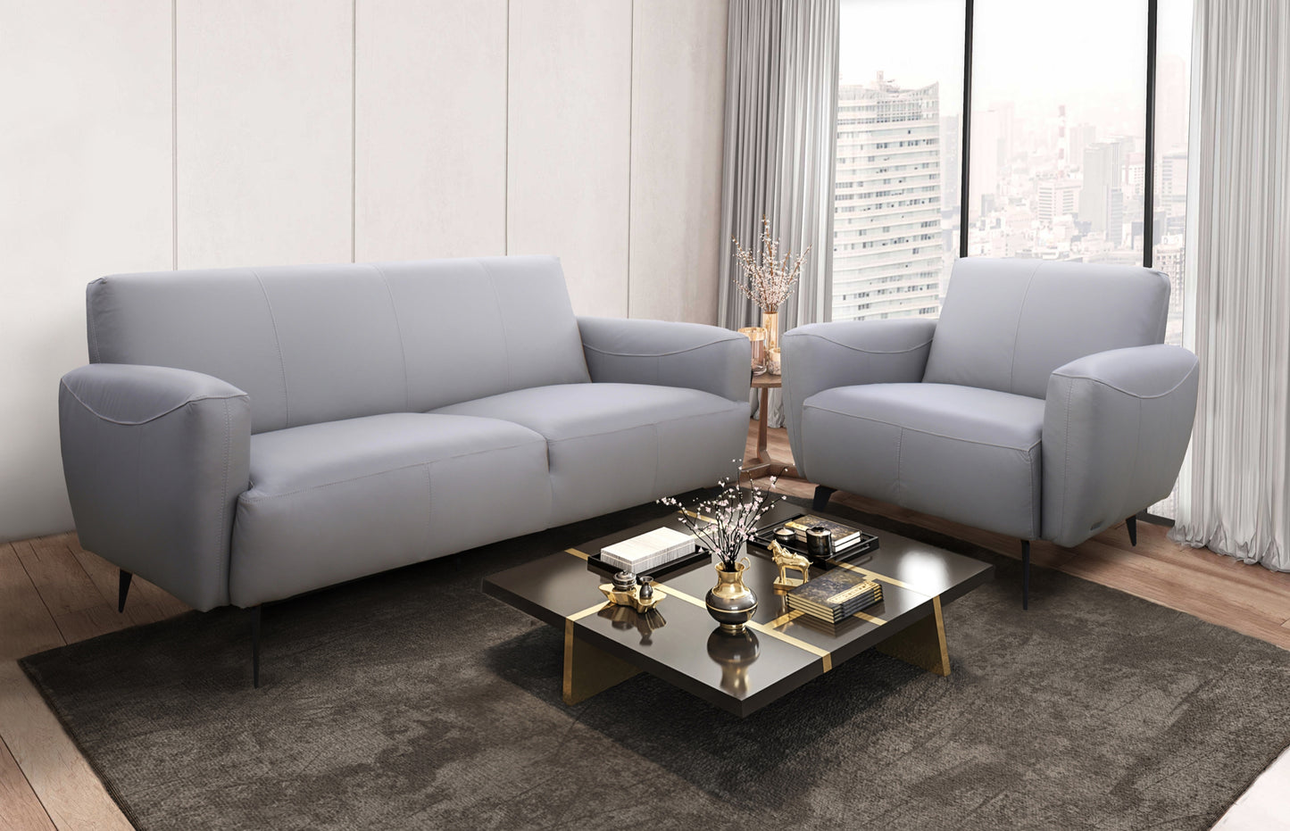 Model 99954GRY  Leather Sofa / Chair   Limited Toronto stock