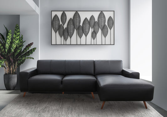 Model 99956BLKSS Full Leather Sectional Sofa . Very Limited Toronto Stocks.