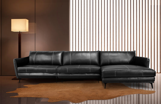 Model 99962BLKSS Full Leather Sectional Sofa . Very Limited Toronto Stocks.