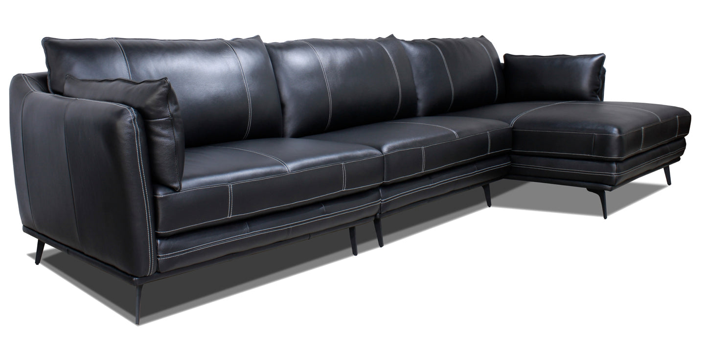 Model 99962BLKSS Full Leather Sectional Sofa . Very Limited Toronto Stocks.
