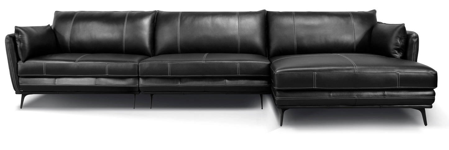 Model 99962BLKSS Full Leather Sectional Sofa . Very Limited Toronto Stocks.