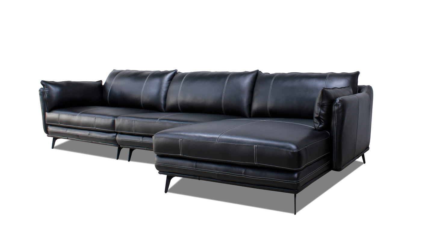 Model 99962BLKSS Full Leather Sectional Sofa . Very Limited Toronto Stocks.