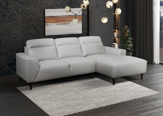 Model 99995LGYSS Leather Sectional with Right Side Chaise .Toronto Stocks