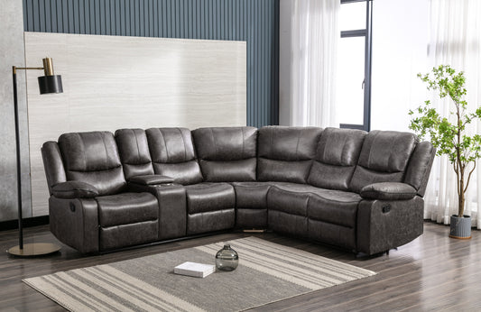 Model 99849GRYSS  Reclining Sectional with Left Side Console .Toronto Stocks