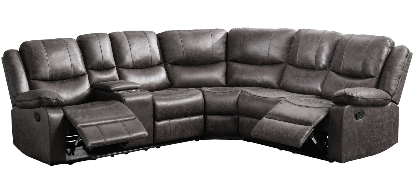 Model 99849GRYSS  Reclining Sectional with Left Side Console .Toronto Stocks